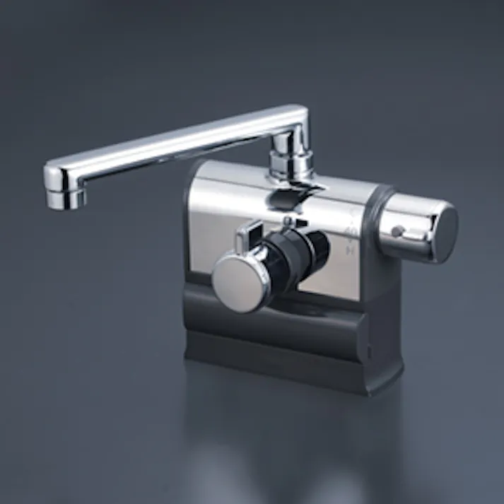 KVK デッキ形サーモスタット式混合栓 右ハンドル仕様 可変ピッチ KM3008R【別送品】