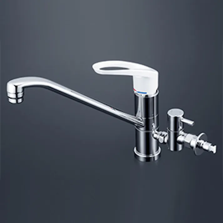 KVK (寒) シングル混合栓(回転分岐止水栓付) KM5041ZCTU【別送品】