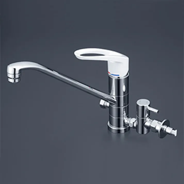 KVK (寒) シングル混合栓(回転分岐止水栓付) KM5041ZTU【別送品】