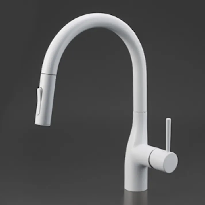 KVK シングルシャワー付混合栓(eレバー)マットホワイト KM6061ECM4【別送品】
