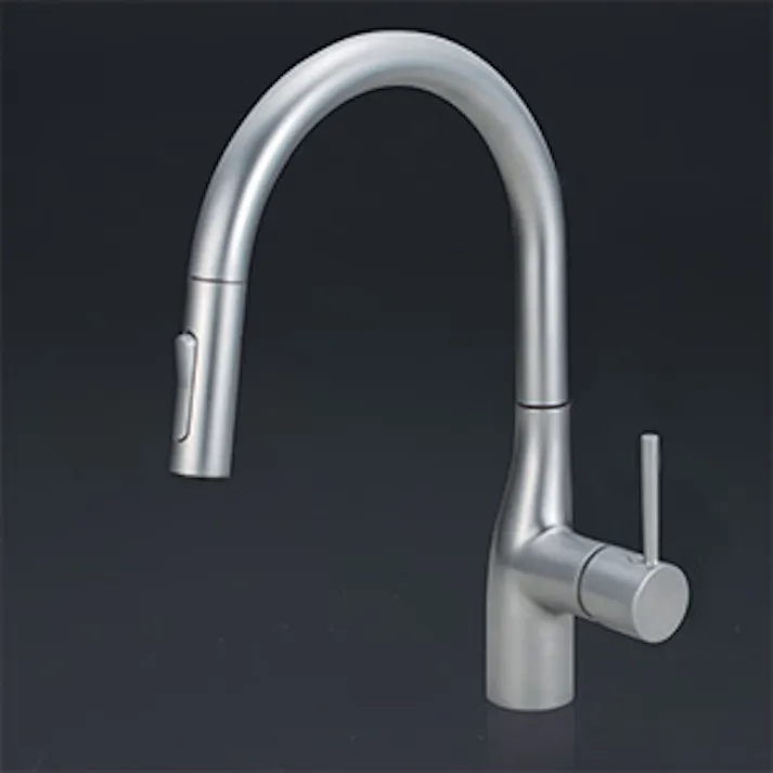 KVK シングルシャワー付混合栓(eレバー)パールシルバーめっき KM6061ECP【別送品】