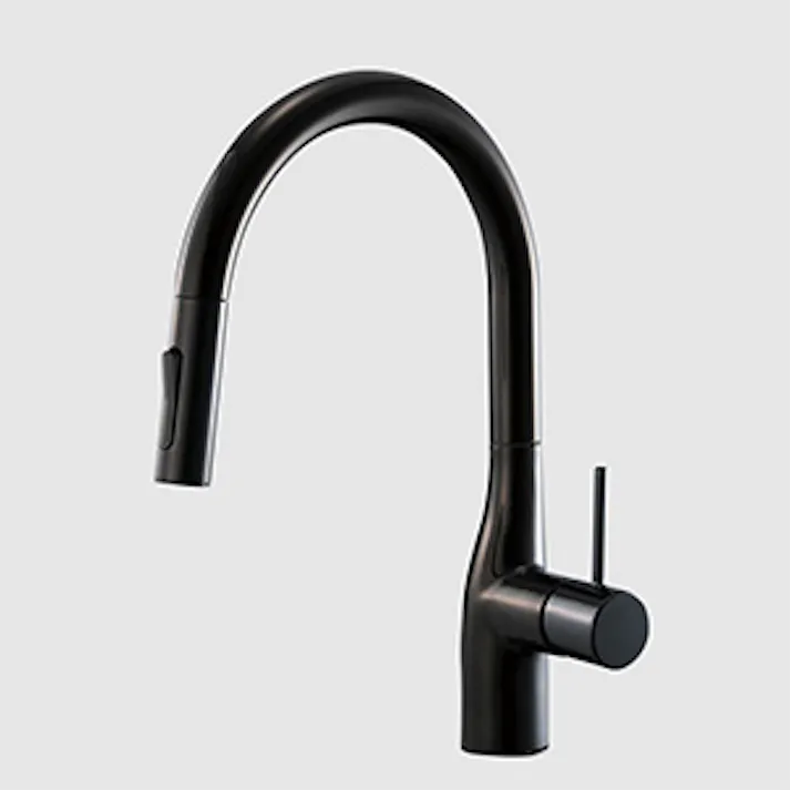 KVK (寒) シングルシャワー付混合栓(eレバー)グロスブラック 撥水 KM6061ZECC5HS【別送品】