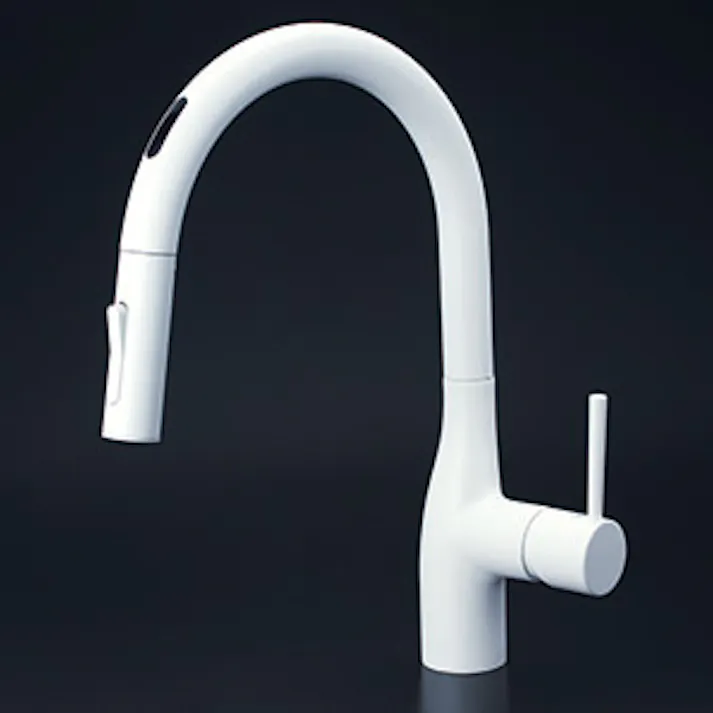 KVK (寒) シングルシャワー付混合栓(センサー付)(eレバー)マットホワイト KM6071ZECM4【別送品】