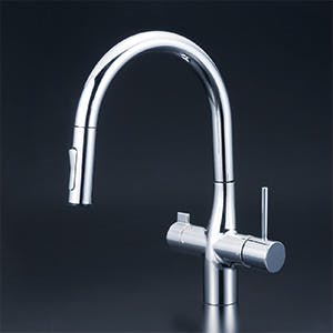 KVK シャワー混合栓 ーUVERさん専用 KVK シンクﾞルシャワー付混合栓(eレハﾞー)撥水 KM5021TECHS