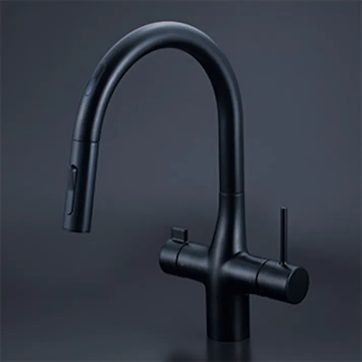 KVK ビルトイン浄水器用シングルシャワー付混合栓(センサー付)(eレバー) マットブラック KM6091ECM5【別送品】