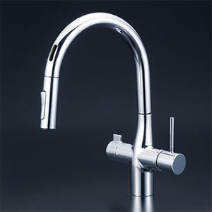 KVK ヒﾞルトイン浄水器用シンクﾞルシャワー付混合栓(センサー付)(eレハﾞー)撥水 KM6091SCECHS【別送品】