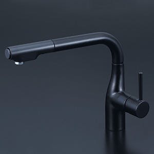 KVK シンクﾞルシャワー付混合栓(eレハﾞー)マットフﾞラック KM6101ECM5【別送品】