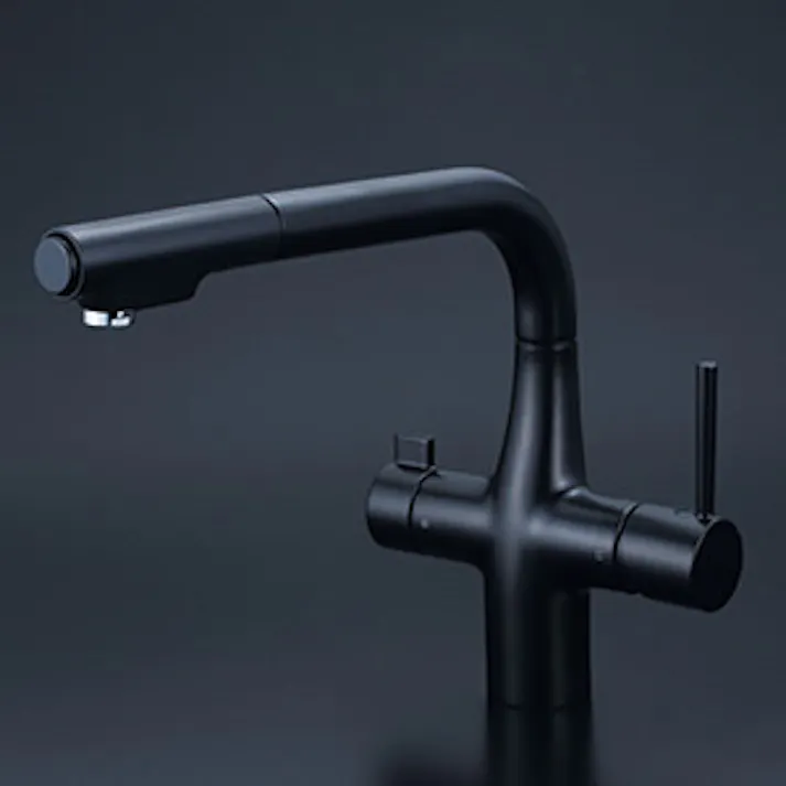 KVK ビルトイン浄水器用シングルシャワー付混合栓(eレバー)マットブラック KM6121ECM5【別送品】