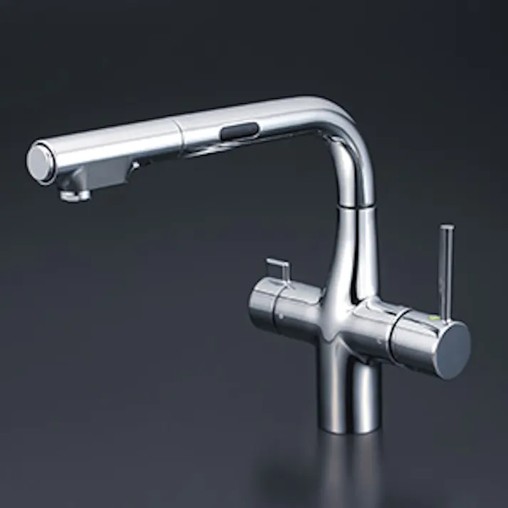 KVK ビルトイン浄水器用シングルシャワー付混合栓(センサー付)(eレバー) 電池 KM6131DEC【別送品】