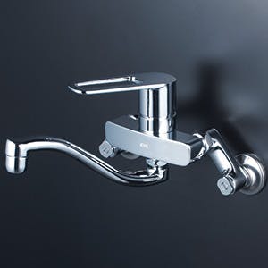 KVK (寒)締めソケット付シングル混合栓(eレバー) KM5010ZTHAEC KVK 楽締めソケット付シングルシャワー付混合栓(eレバー)(寒冷地用