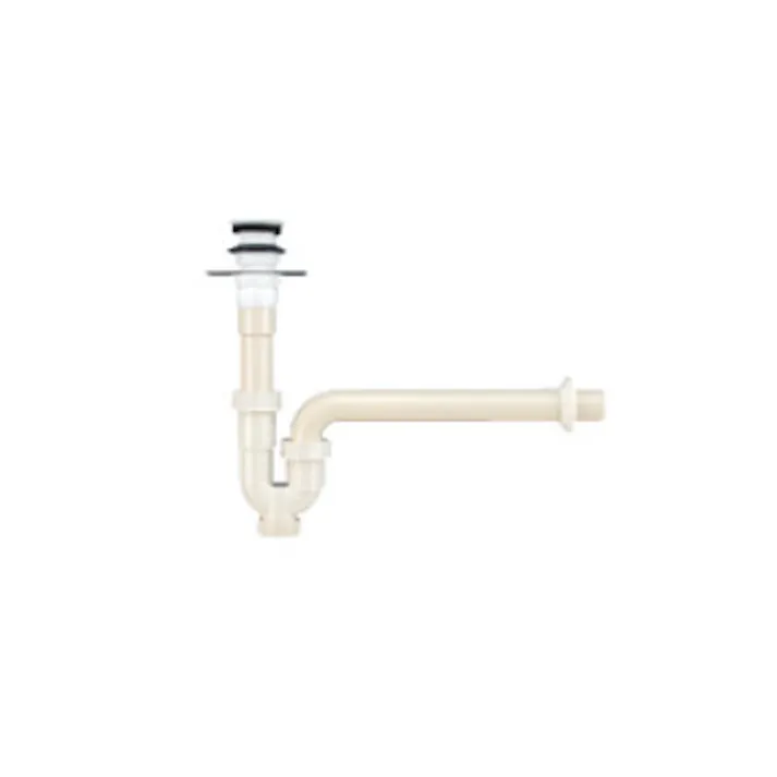 KVK 壁排水Pトラップ 樹脂製・固定プレート付 VR207PLP-R【別送品】