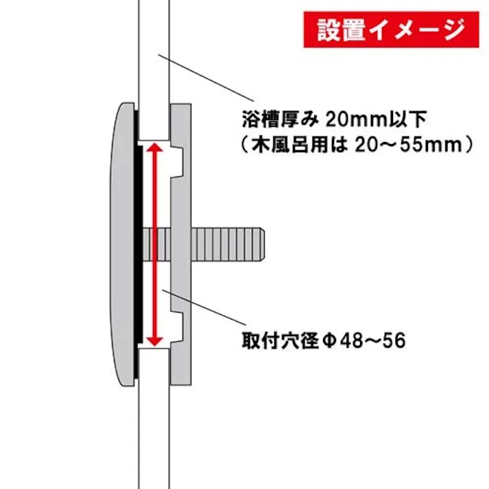 ミヤコ オールステンレスバス用化粧蓋 寸法48-56mm 内締用 M246YH 4909730332534