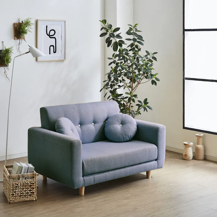 後藤家具物産 多機能2人掛けソファー サーム/グレー色 Size:120×79×75 軒先渡し 4571501395002 【別送品】