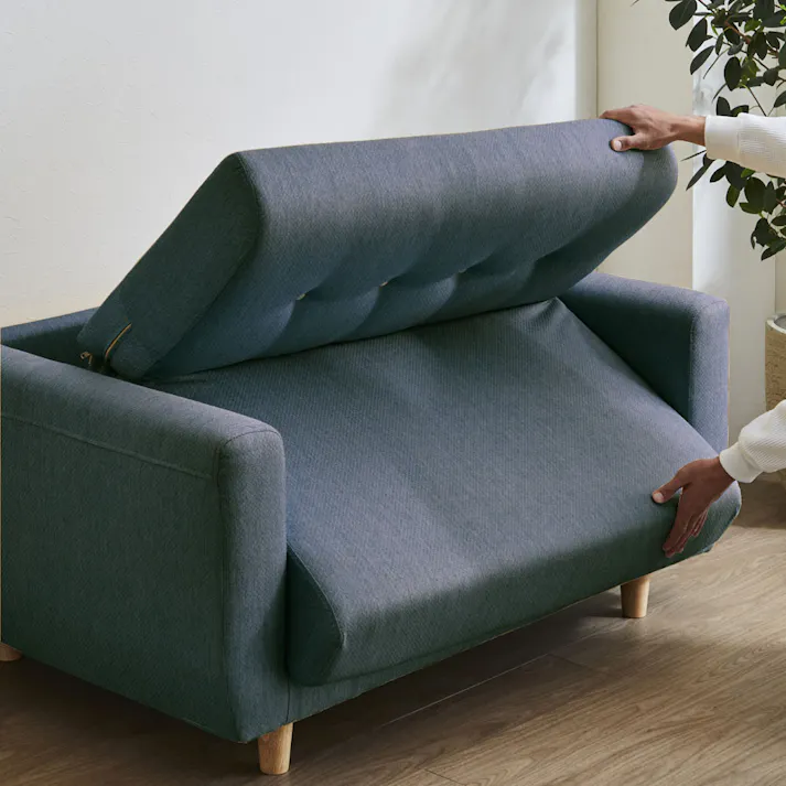 後藤家具物産 多機能2人掛けソファー サーム/グレー色 Size:120×79×75 軒先渡し 4571501395002 【別送品】