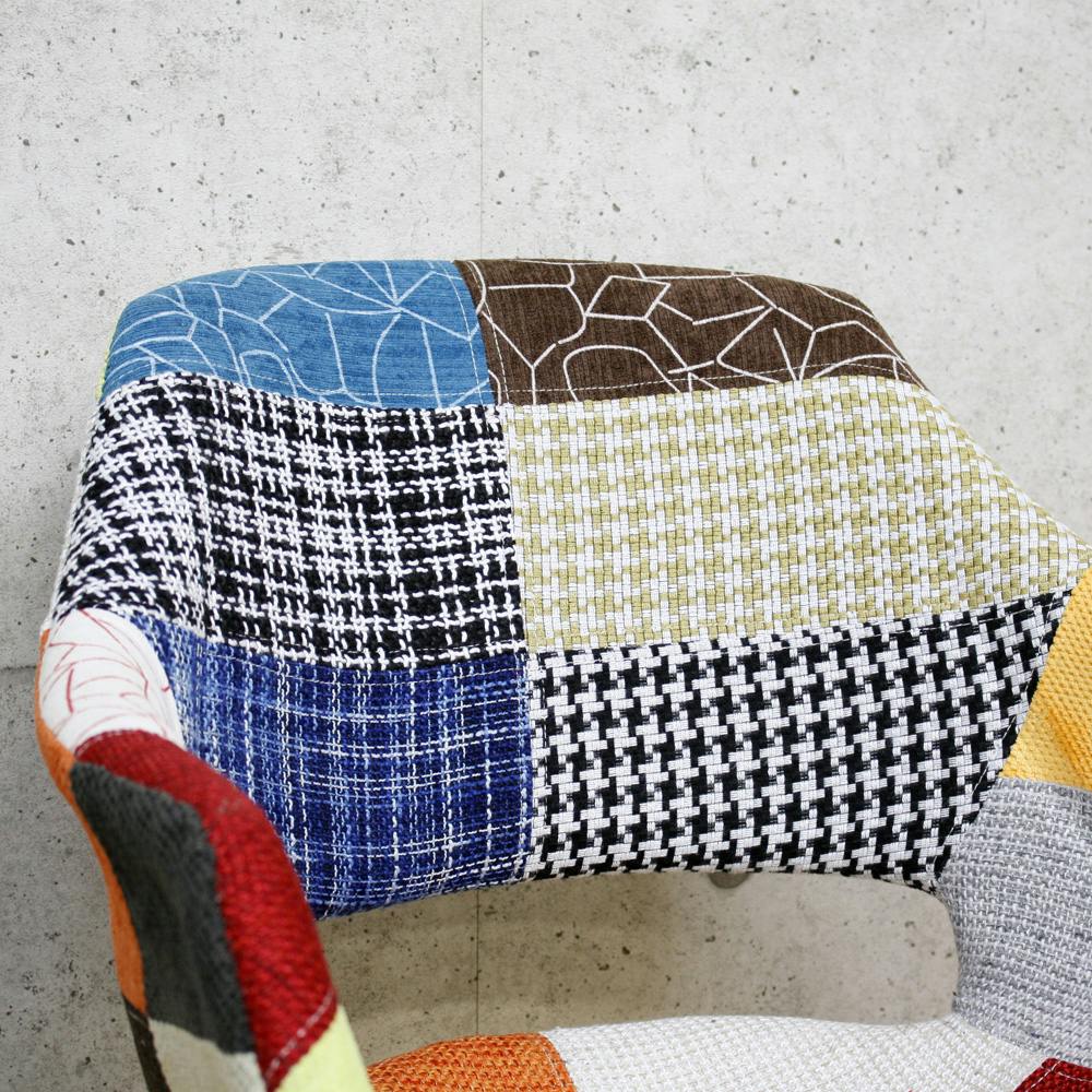 後藤家具物産 パッチワークデザインチェアー フィンリー/カラフル色