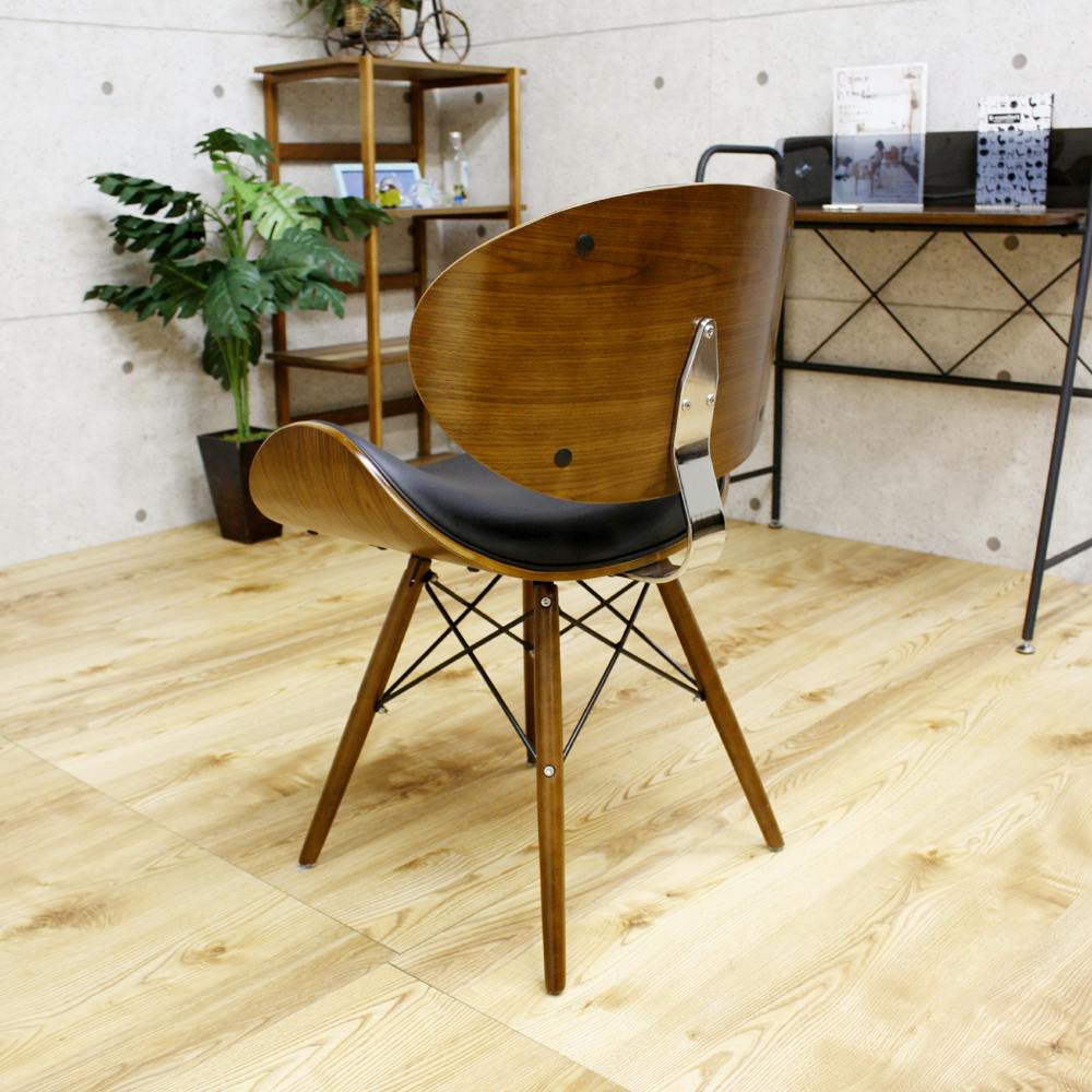 ❣️ニ-チェア 後藤家具物産 デザインチェアー ブルチーノ/ブラック色 Size：52