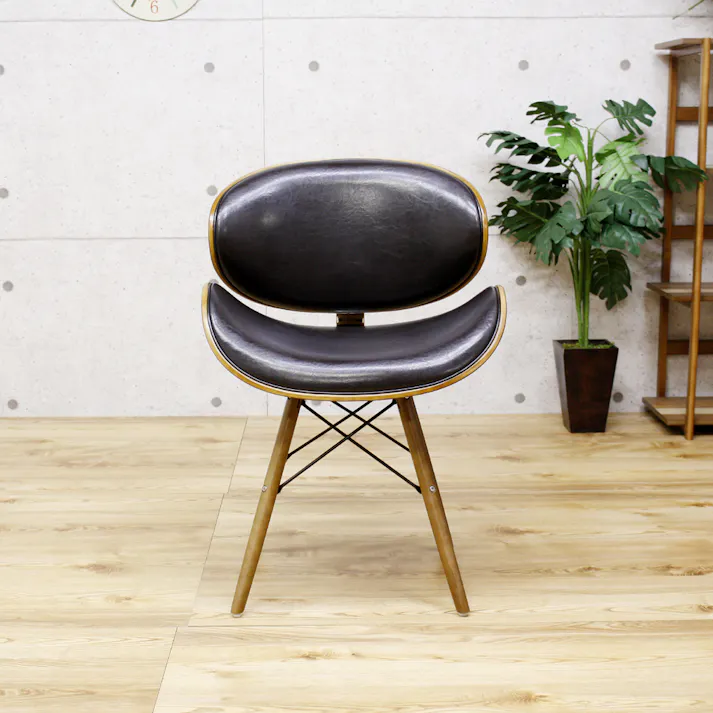 後藤家具物産 デザインチェアー ブルチーノ/ダークブラウン色 Size:52×51×74 軒先渡し 4571501391400 【別送品】