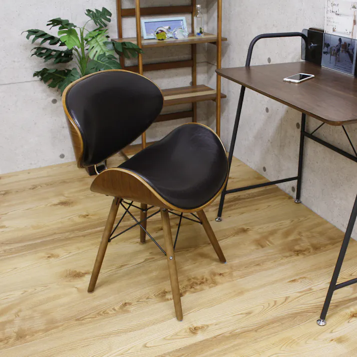 後藤家具物産 デザインチェアー ブルチーノ/ダークブラウン色 Size:52×51×74 軒先渡し 4571501391400 【別送品】