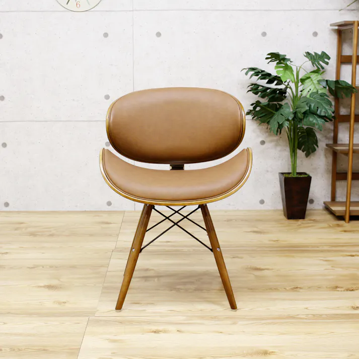 後藤家具物産 デザインチェアー ブルチーノ/ライトブラウン色 Size:52×51×74 軒先渡し 4571501391417 【別送品】