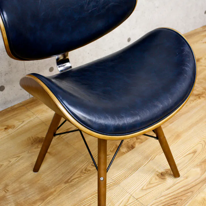 後藤家具物産 デザインチェアー ブルチーノ/ネイビー色 Size:52×51×74 軒先渡し 4571501391424 【別送品】