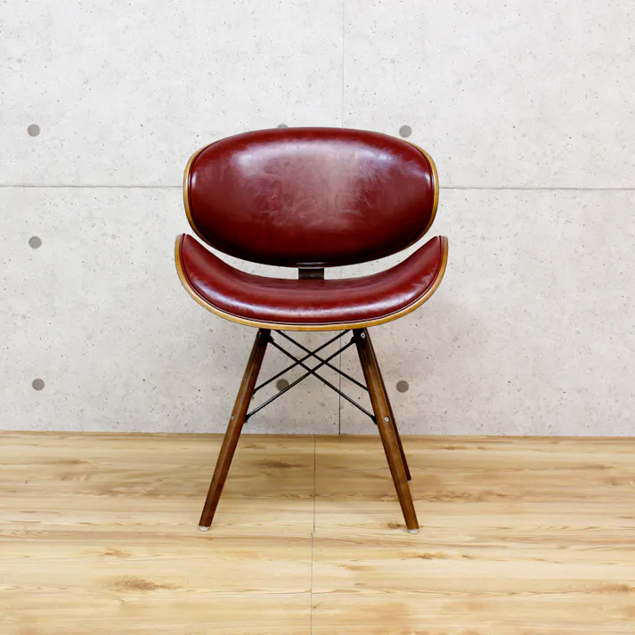 後藤家具物産 デザインチェアー ブルチーノ/ラインレッド色 Size:52×51×74 軒先渡し 4571501391431 【別送品】