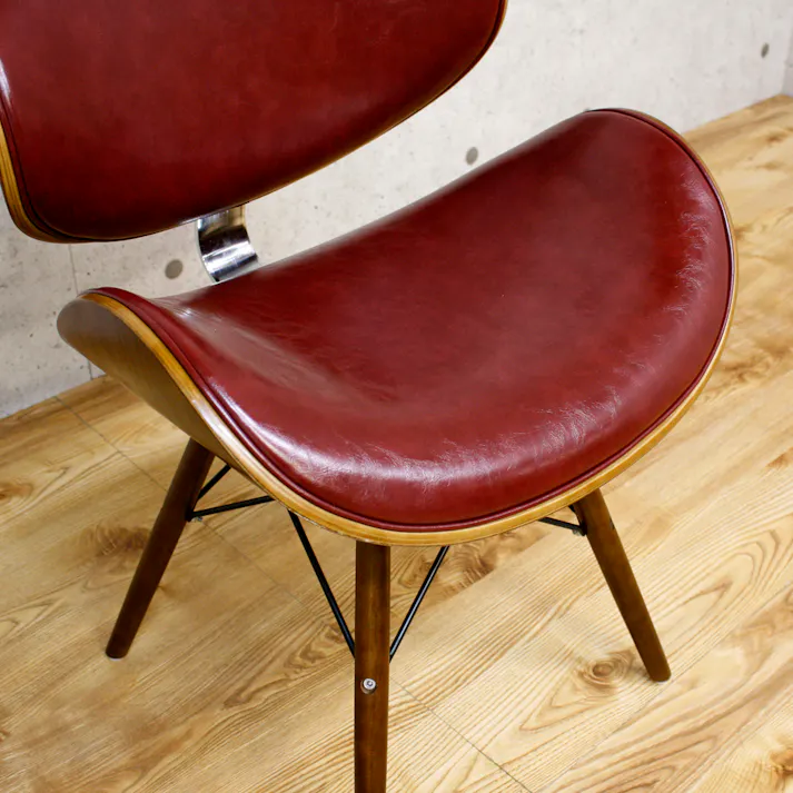 後藤家具物産 デザインチェアー ブルチーノ/ラインレッド色 Size:52×51×74 軒先渡し 4571501391431 【別送品】