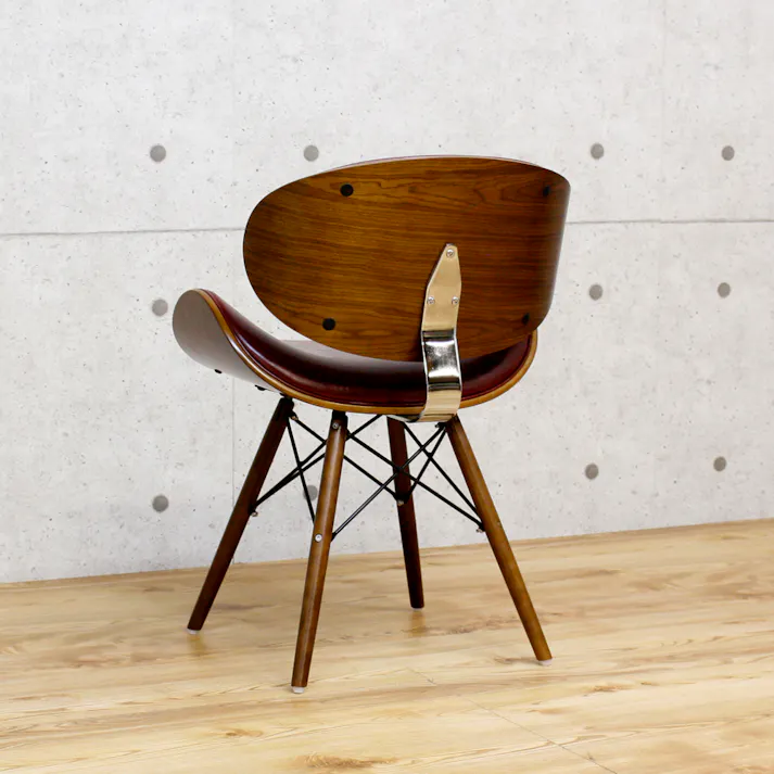 後藤家具物産 デザインチェアー ブルチーノ/ラインレッド色 Size:52×51×74 軒先渡し 4571501391431 【別送品】