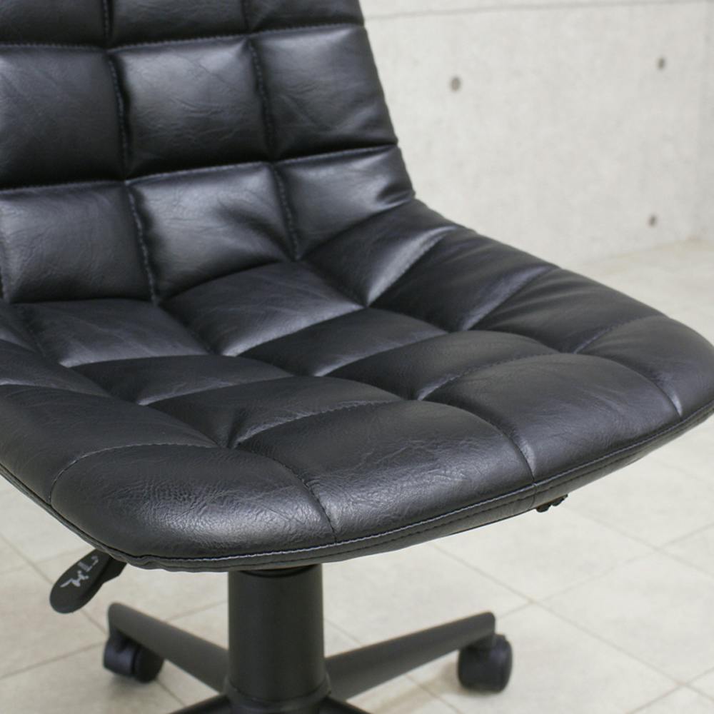 後藤家具物産 レトロなアンティークレザー調肘無オフィスチェアー