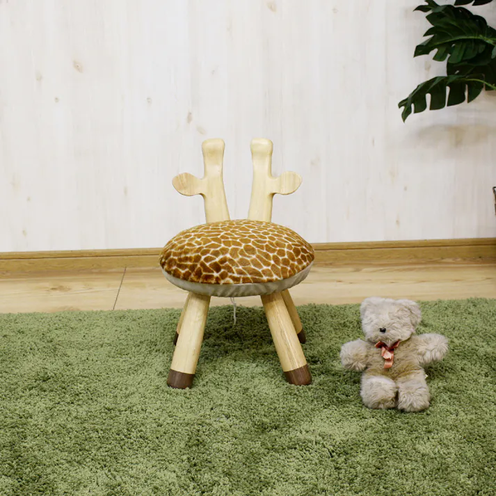 後藤家具物産 可愛いアニマルキッズチェアー キリン Size:28×28×41 軒先渡し 4571501394227 【別送品】