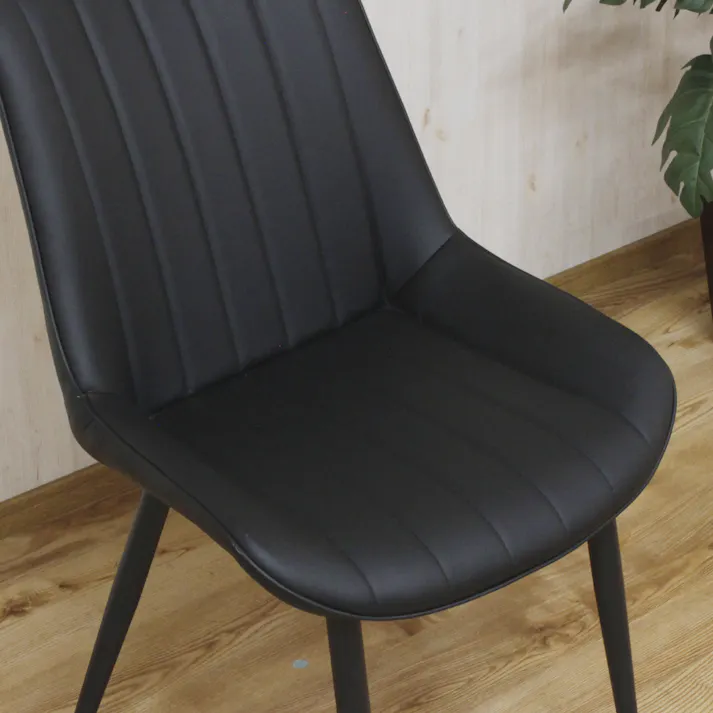 後藤家具物産 掛け心地抜群のシンプルダイニングチェアー レティ/ブラック色(2脚入) Size:52×62×84 軒先渡し 4571501399024 【別送品】