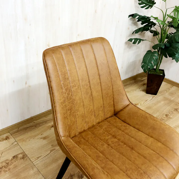 後藤家具物産 引っかきキズに強い特殊生地を採用したシンプルダイニングチェアー レティ/ライトブラウン色(2脚入) Size:52×62×84 軒先渡し 4570133300231 【別送品】