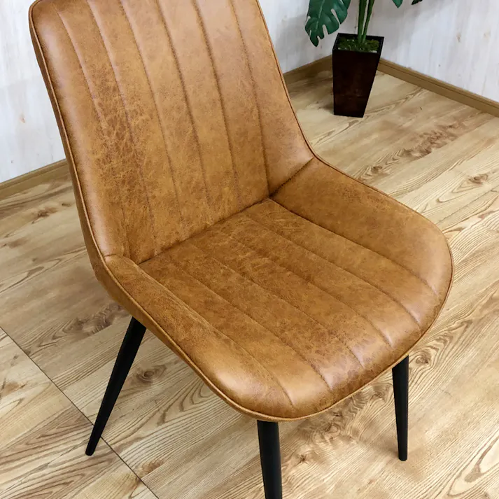後藤家具物産 引っかきキズに強い特殊生地を採用したシンプルダイニングチェアー レティ/ライトブラウン色(2脚入) Size:52×62×84 軒先渡し 4570133300231 【別送品】
