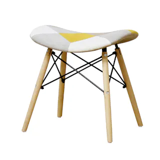 後藤家具物産 パッチワークが可愛いスツール ヨーデル/イエロー色 Size:48×35×45 軒先渡し 4571501391806 【別送品】