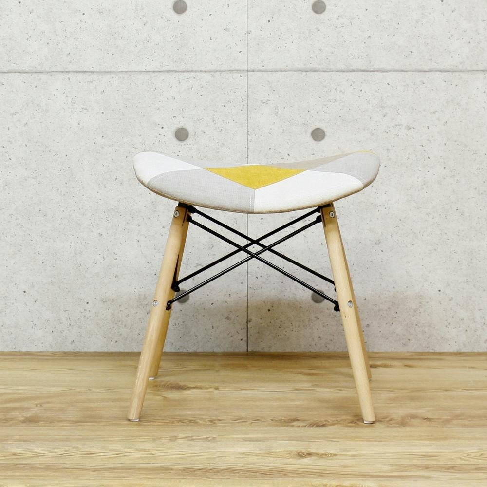 後藤家具物産 パッチワークが可愛いスツール ヨーデル/イエロー色 Size