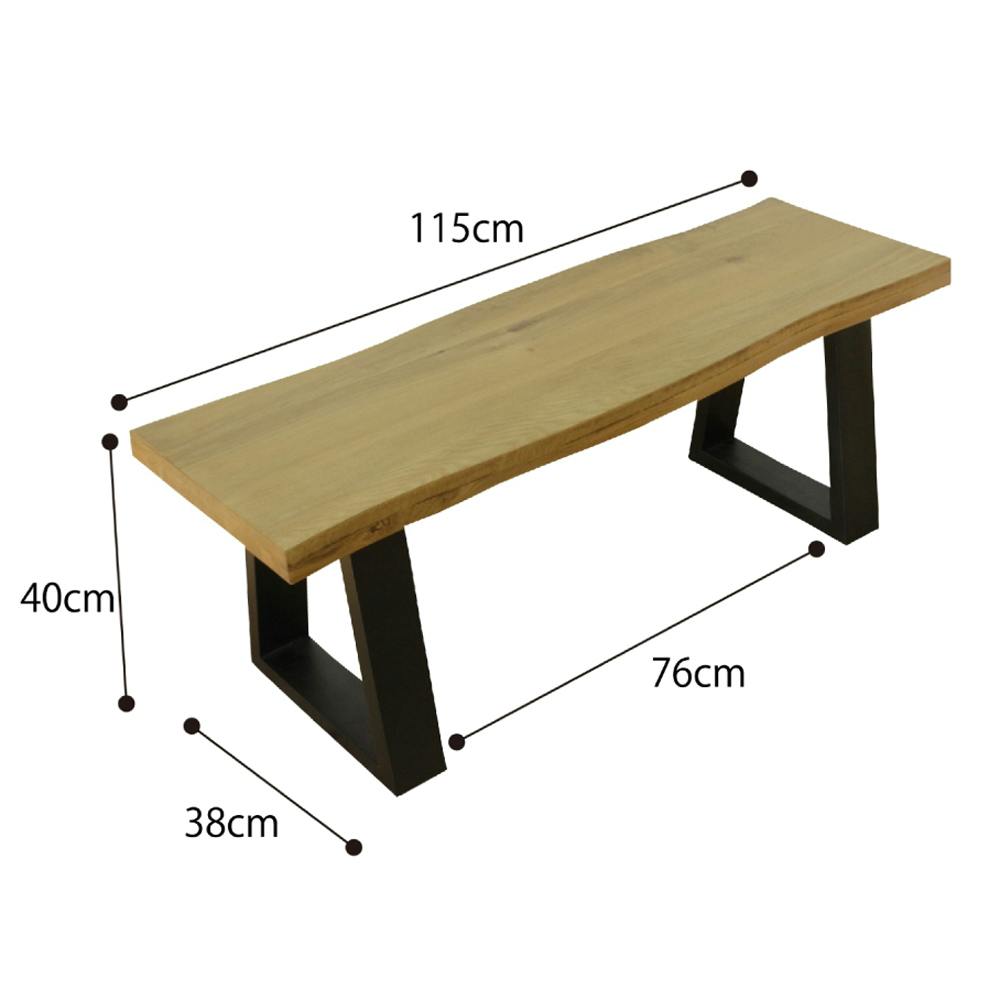 一枚板風115オーク無垢材を使用したダイニングベンチ ＶＴ-01-115Ｂ