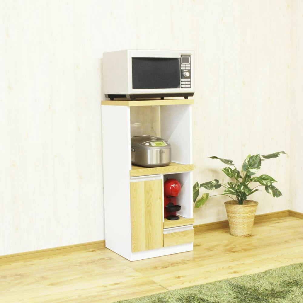 後藤家具物産 コンパクト国産レンジ台扉タイプ ルシード/ナチュラル色