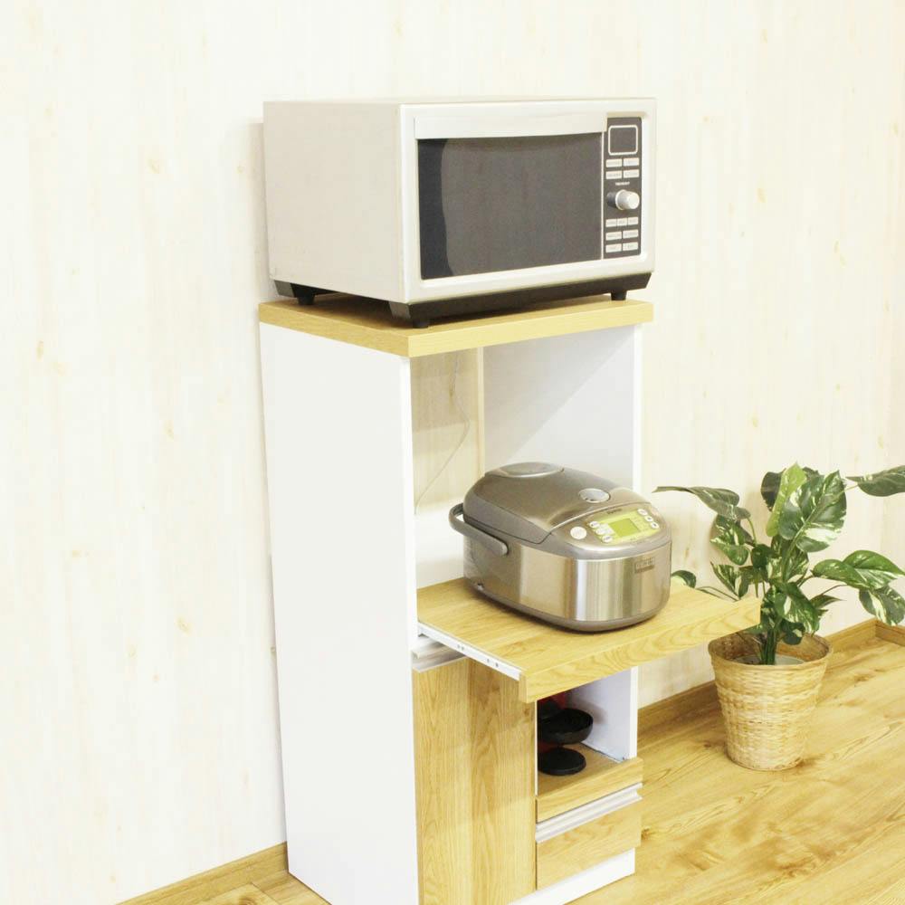 後藤家具物産 コンパクト国産レンジ台扉タイプ ルシード/ナチュラル色