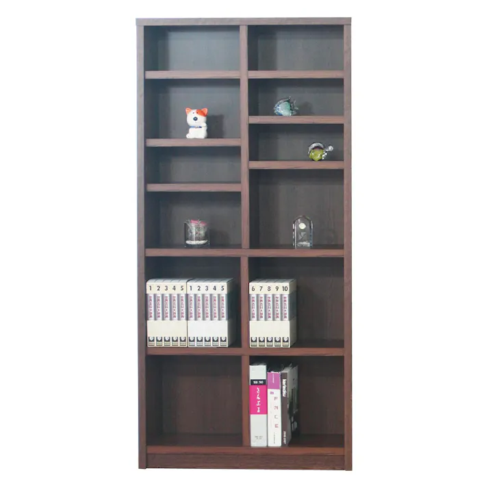 後藤家具物産 国産ブックシェフル幅90cmのハイタイプ イフ/ブラウン色 Size:87×33×180 軒先渡し 4571501393190 【別送品】