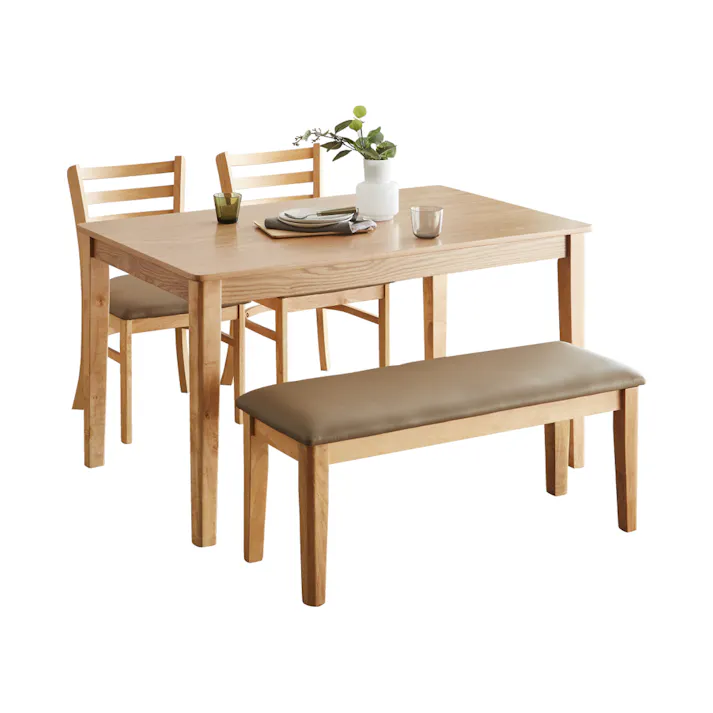 後藤家具物産 ダイニング4点セット エレン/ナチュラル色 Size:120×75×70 軒先渡し 4570133300873 【別送品】