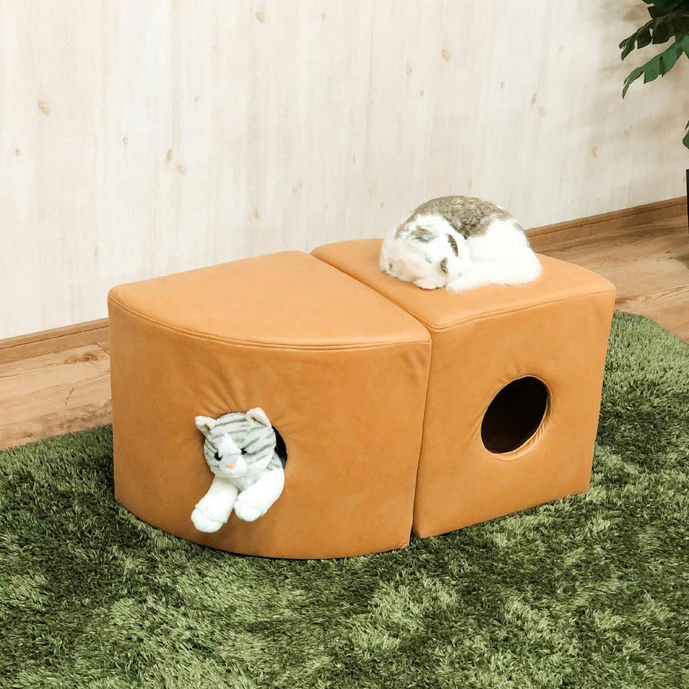 後藤家具 ねこちゃんのトンネルスツール！ハイタイプ！オレンジ