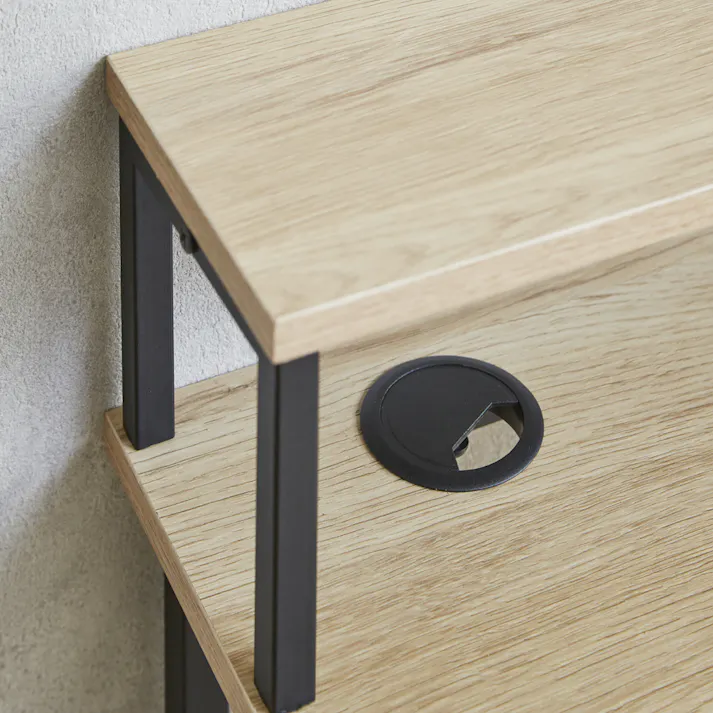 後藤家具物産 ローリー110棚付きデスク デスク ナチュラル 110×50 KD-LOLLY-110棚付デスク 軒先渡し 4570133302587 【別送品】