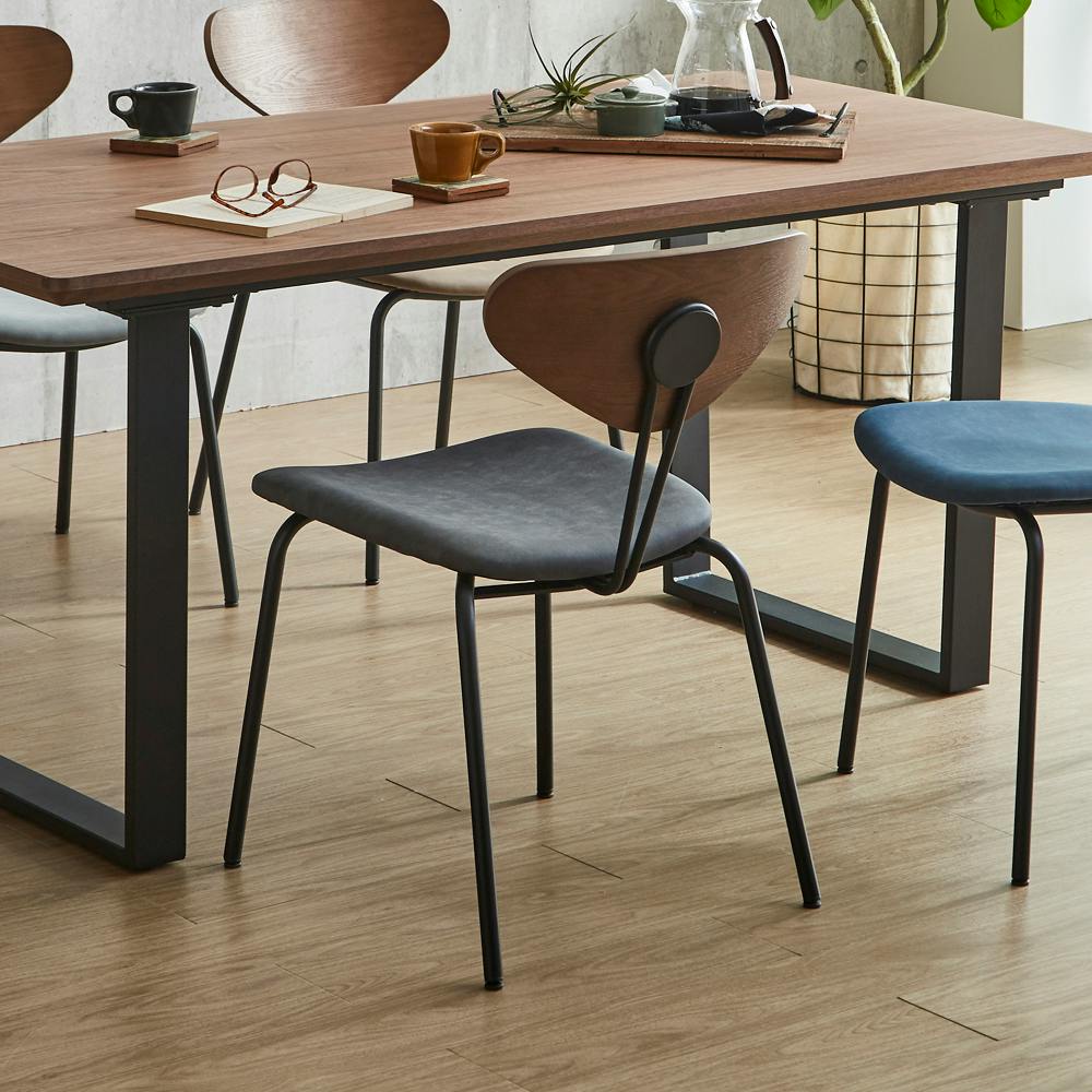 後藤家具物産 ダイニングチェアー ノーマン2脚入 GY グレー アイアン