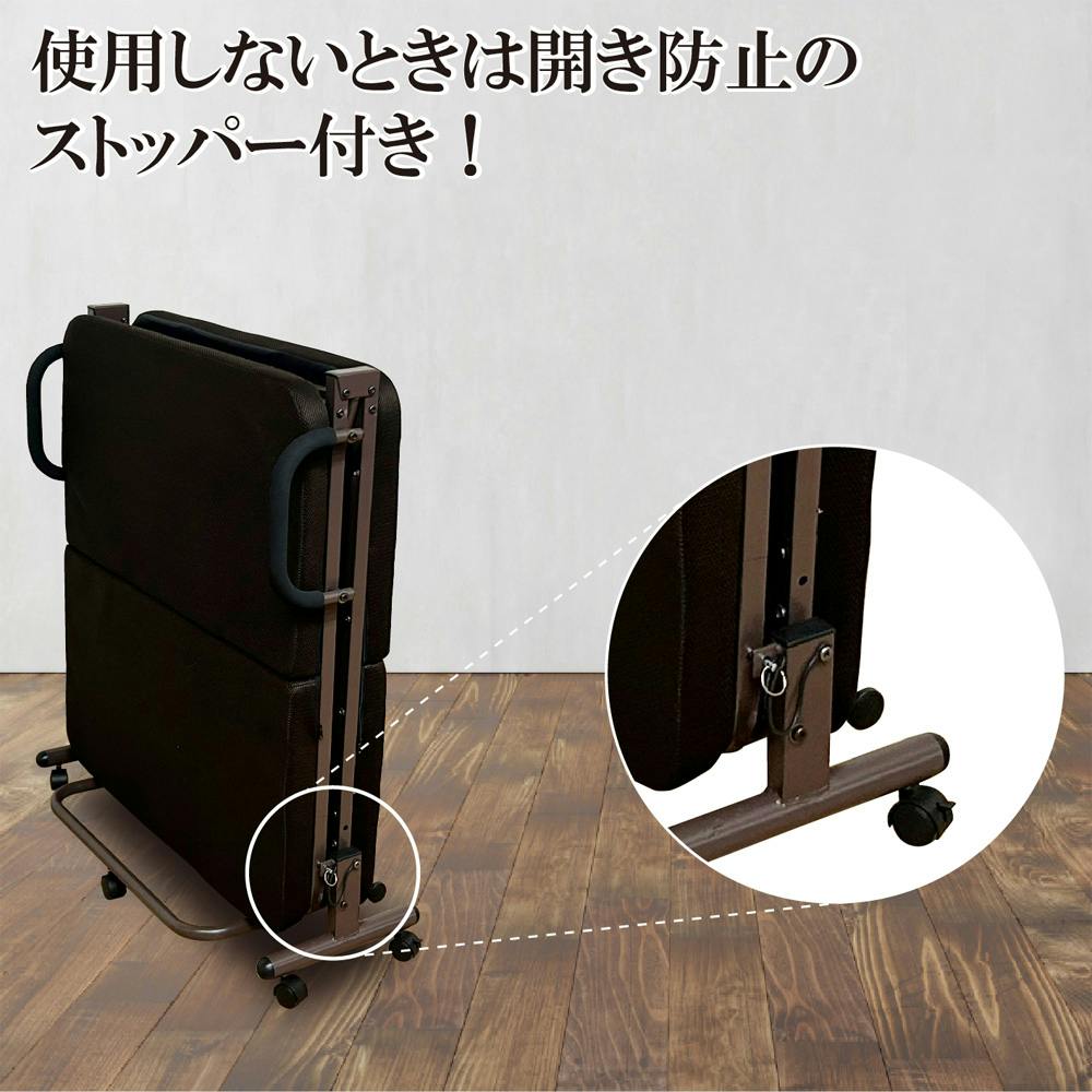 後藤家具物産 インダス 折り畳みベッド ブラウン 90×198×41 PB-IDS