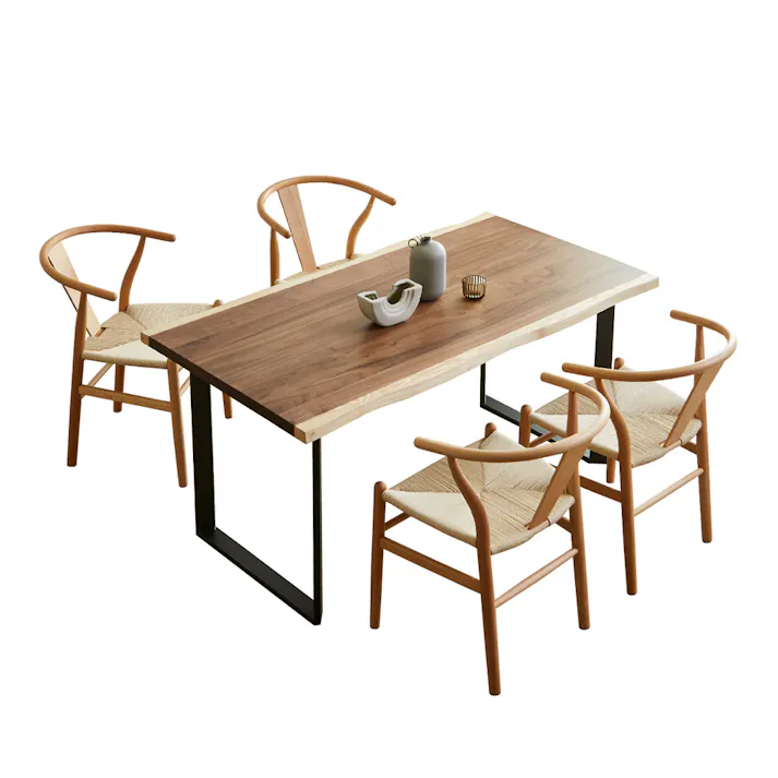 後藤家具物産 フランダイニング5点セット ダイニングセット ブラウン 150×80×73 DT-FRN-5-NAWH チェア テーブル キッチン ダイニング 食卓 4570133304543【別送品】