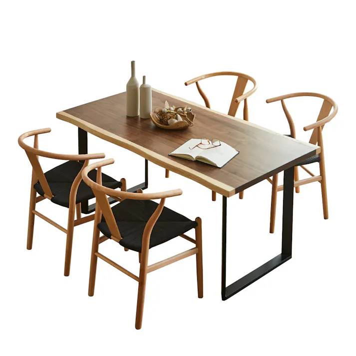 後藤家具物産 フランダイニング5点セット ダイニングセット ブラウン 150×80×73 DT-FRN-5-NABK チェア テーブル キッチン ダイニング 食卓 4570133304550【別送品】