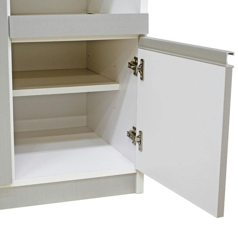 後藤家具物産 パートナー2型米びつ付きレンジ台 レンジ台 シルバー 60