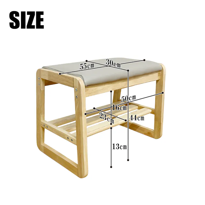 後藤家具物産 幅55cmシューズベンチ ナチュラル 55×30×44 玄関家具 玄関収納 玄関スツール 木製 立ち上がり楽 組立簡単 BT-SHOE-BENCH-W55-NA【別送品】