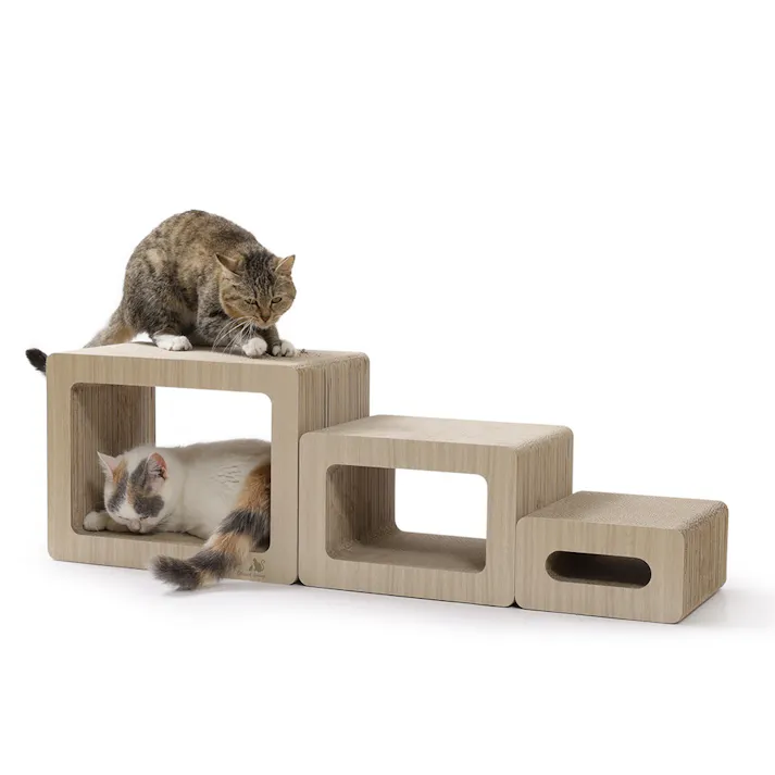 ネコライズ ナチュラル W400×D230×H320 猫爪とぎ 爪研ぎ スクラッチャー キャットスクラッチャー 猫用品 ナチュラル 木目調 ダンボール 高密度 ストレス解消 爪ケア 長持ち 4570133306769【別送品】