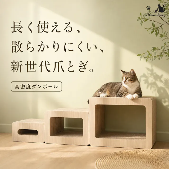 ネコライズ ナチュラル W400×D230×H320 猫爪とぎ 爪研ぎ スクラッチャー キャットスクラッチャー 猫用品 ナチュラル 木目調 ダンボール 高密度 ストレス解消 爪ケア 長持ち 4570133306769【別送品】