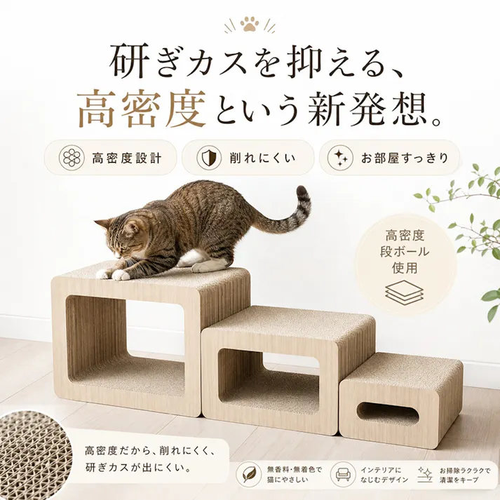 ネコライズ ナチュラル W400×D230×H320 猫爪とぎ 爪研ぎ スクラッチャー キャットスクラッチャー 猫用品 ナチュラル 木目調 ダンボール 高密度 ストレス解消 爪ケア 長持ち 4570133306769【別送品】